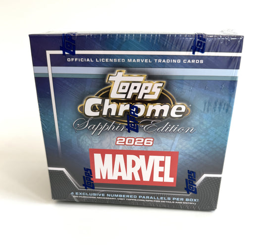 2026 Topps Chrome Marvel Sapphire Edition Hobby Box, New and Sealed